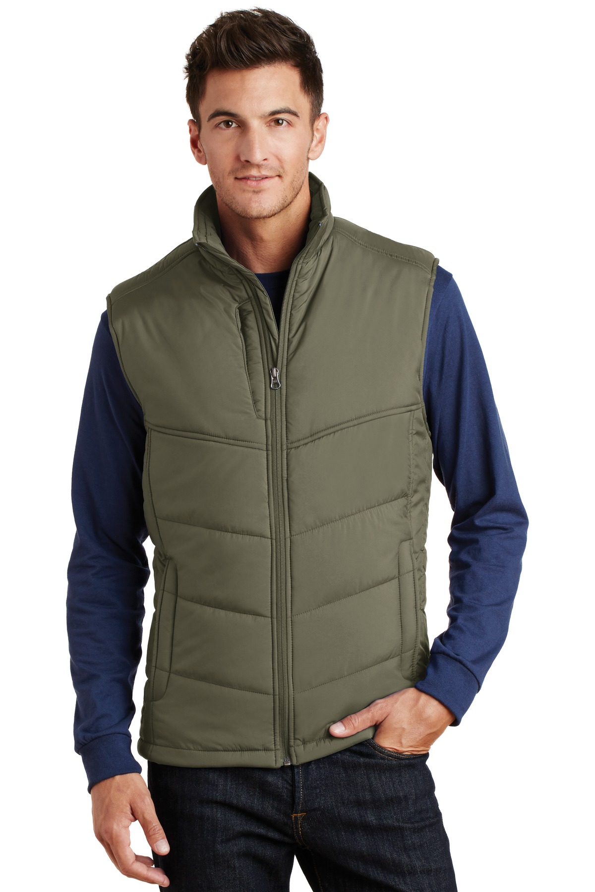 Port Authority J709 Unisex 100% Polyester Long Sleeve Puffy Vest