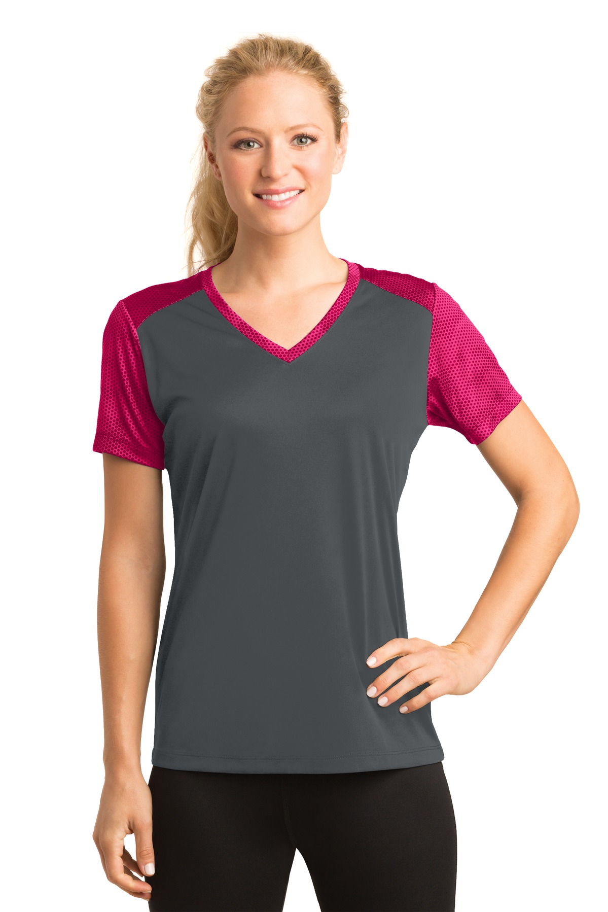 Promotional Logo Sport-Tek® Ladies CamoHex Colorblock T-Shirts