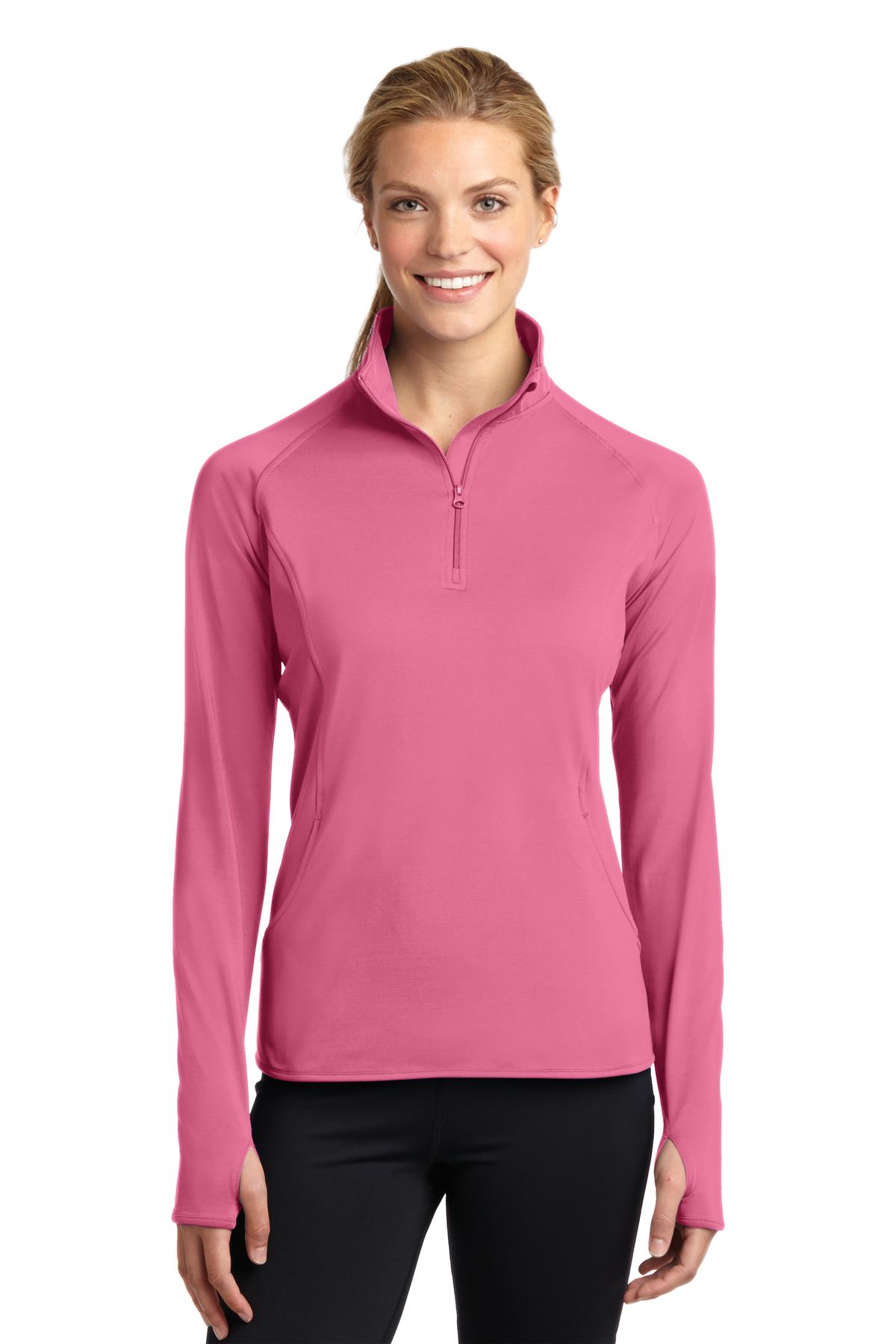 Sport-Tek LST850 Ladies Long Sleeve Sport Wick Stretch Half Zip Pullover