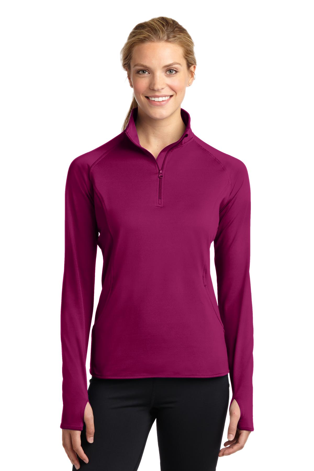 Sport-Tek LST850 Ladies Long Sleeve Sport Wick Stretch Half Zip Pullover