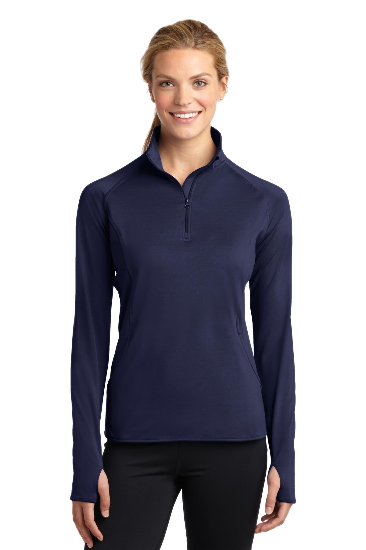 Sport-Tek LST850 Ladies Long Sleeve Sport Wick Stretch Half Zip Pullover