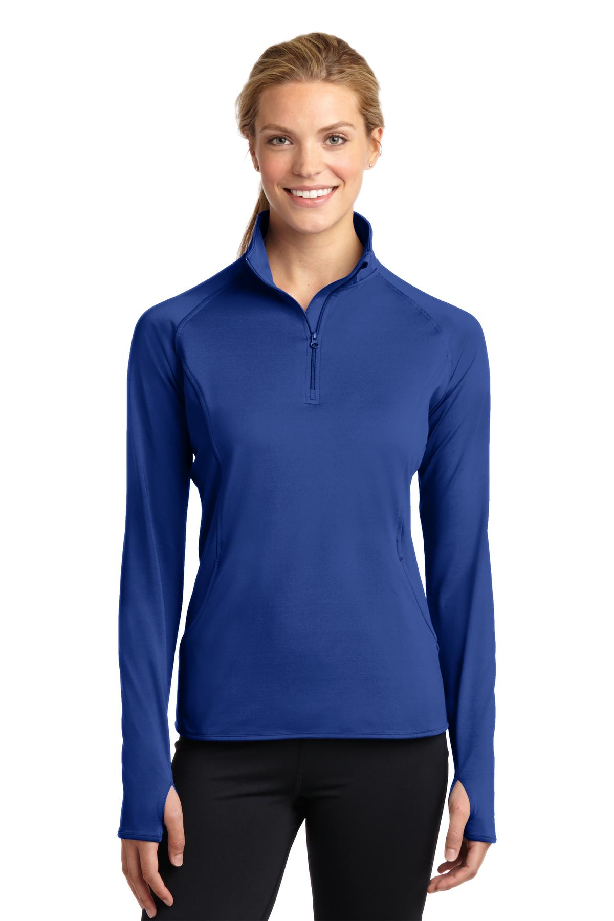 Sport-Tek LST850 Ladies Long Sleeve Sport Wick Stretch Half Zip Pullover