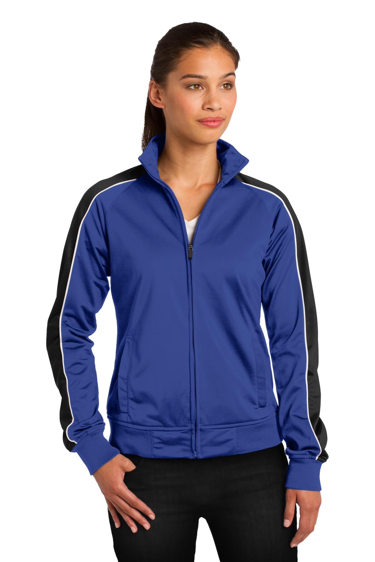 DISCONTINUED Sport-Tek Ladies Piped Tricot Track Jacket LST92