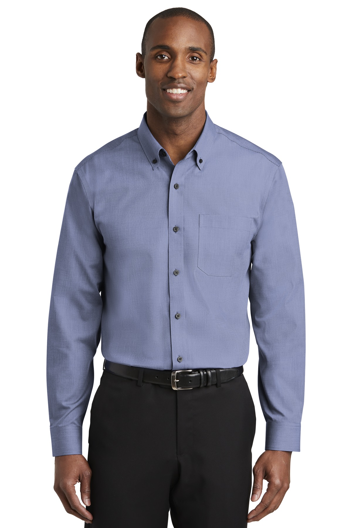 Red House RH370 Men's Long Sleeve Nailhead Non-Iron Shirt - Picture 7 of 8