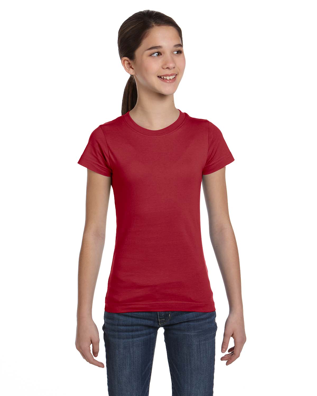 LAT Apparel 2616 Girls Fine Jersey Tee Top Stylish Plain T-Shirt - Picture 10 of 26