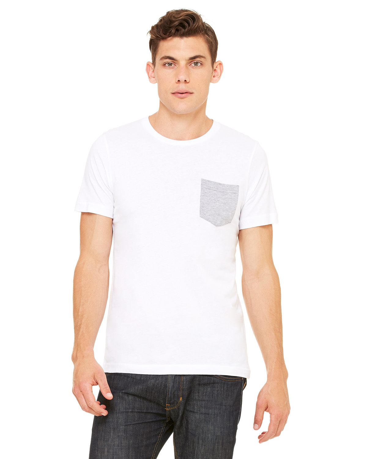 Bella + Canvas 3021 Men's Jersey Short Sleeve Pocket Tee Top T-Shirt - Picture 15 of 16