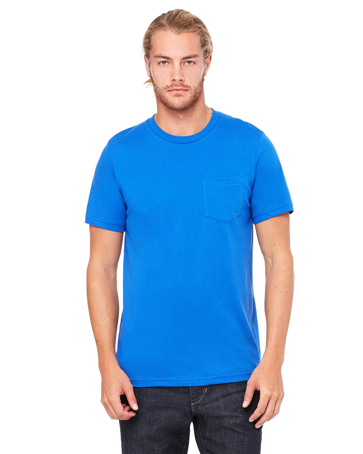 Bella + Canvas 3021 Men's Jersey Short Sleeve Pocket Tee Top T-Shirt - Picture 13 of 16