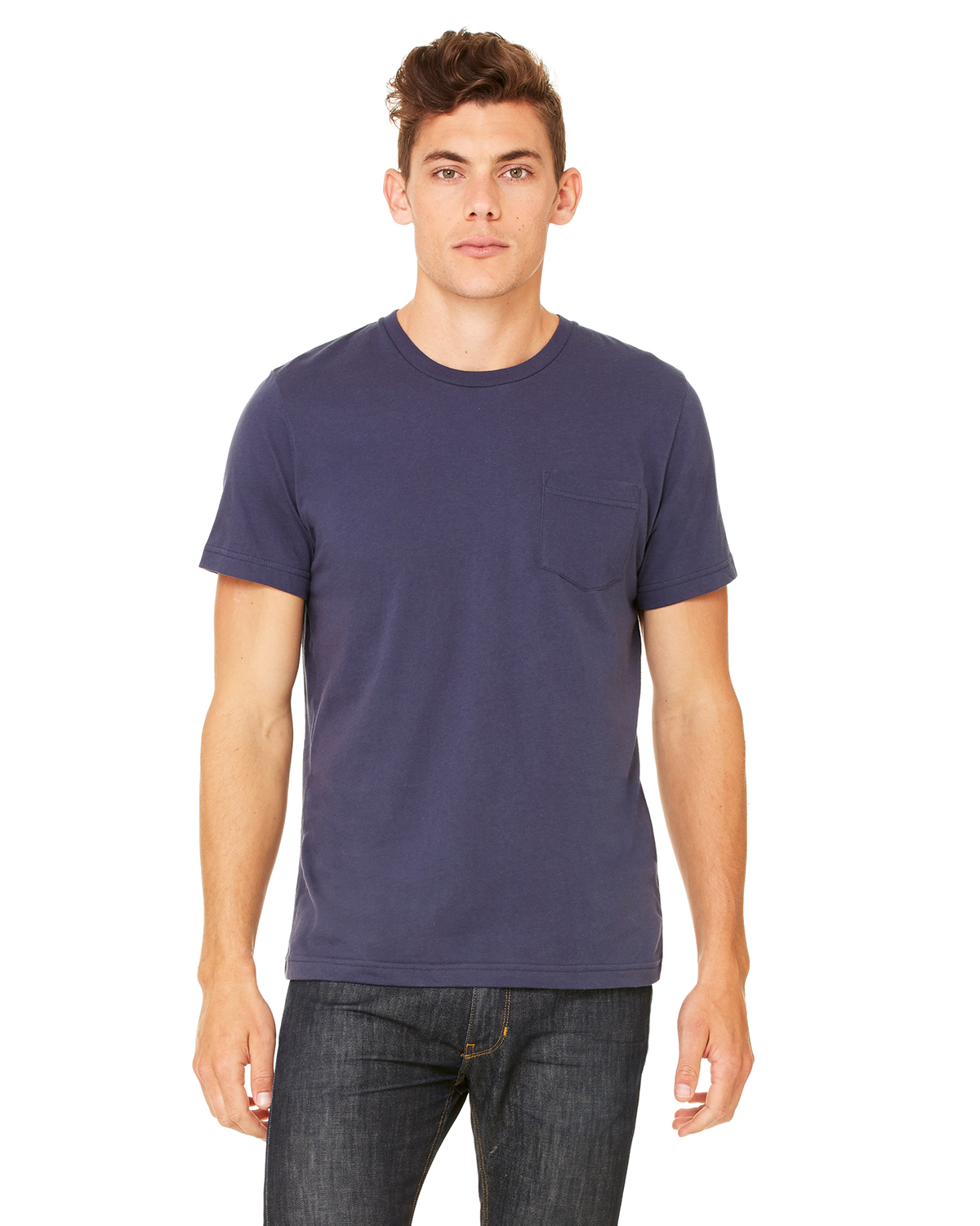 Bella + Canvas 3021 Men's Jersey Short Sleeve Pocket Tee Top T-Shirt - Picture 12 of 16