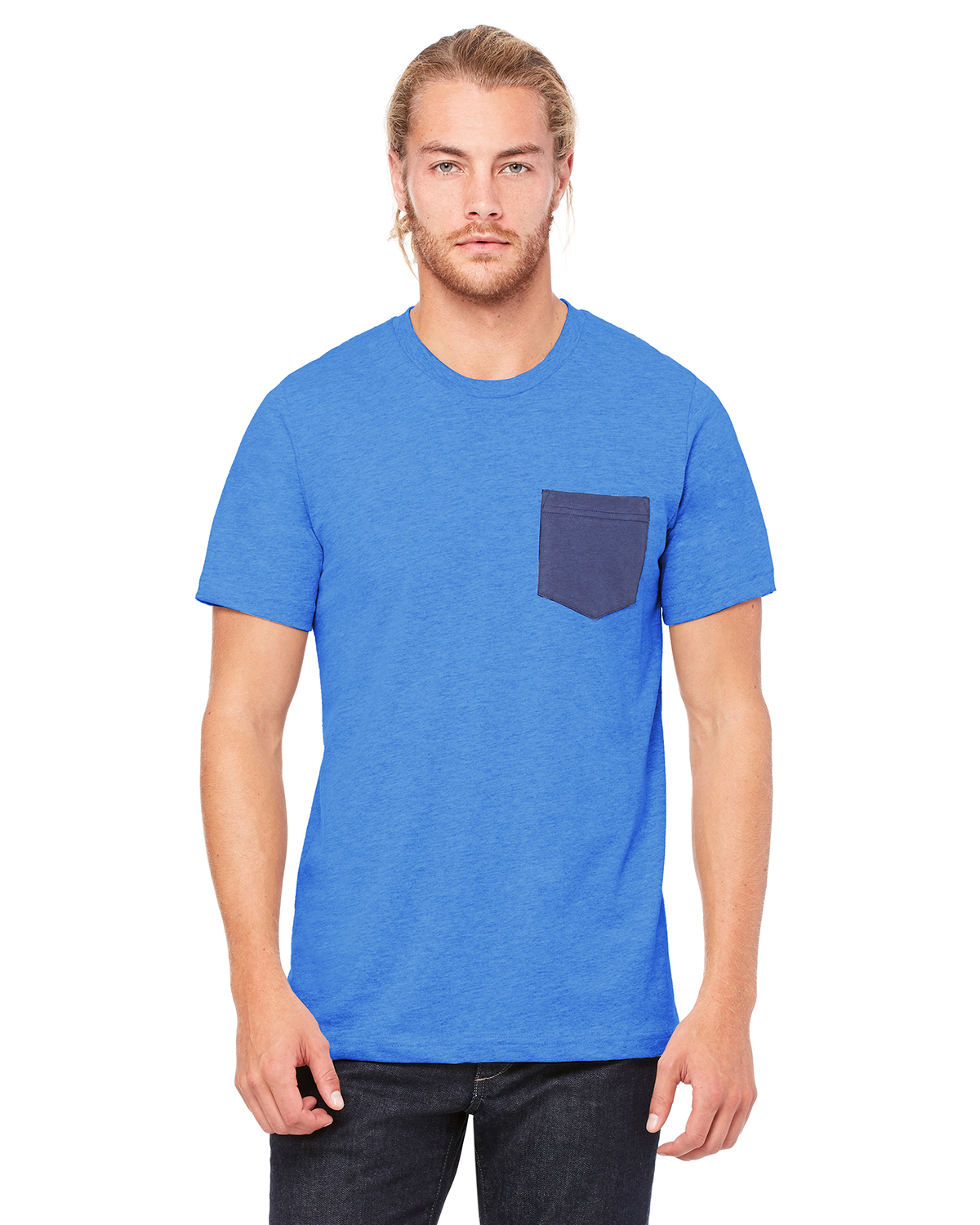 Bella + Canvas 3021 Men's Jersey Short Sleeve Pocket Tee Top T-Shirt - Picture 11 of 16