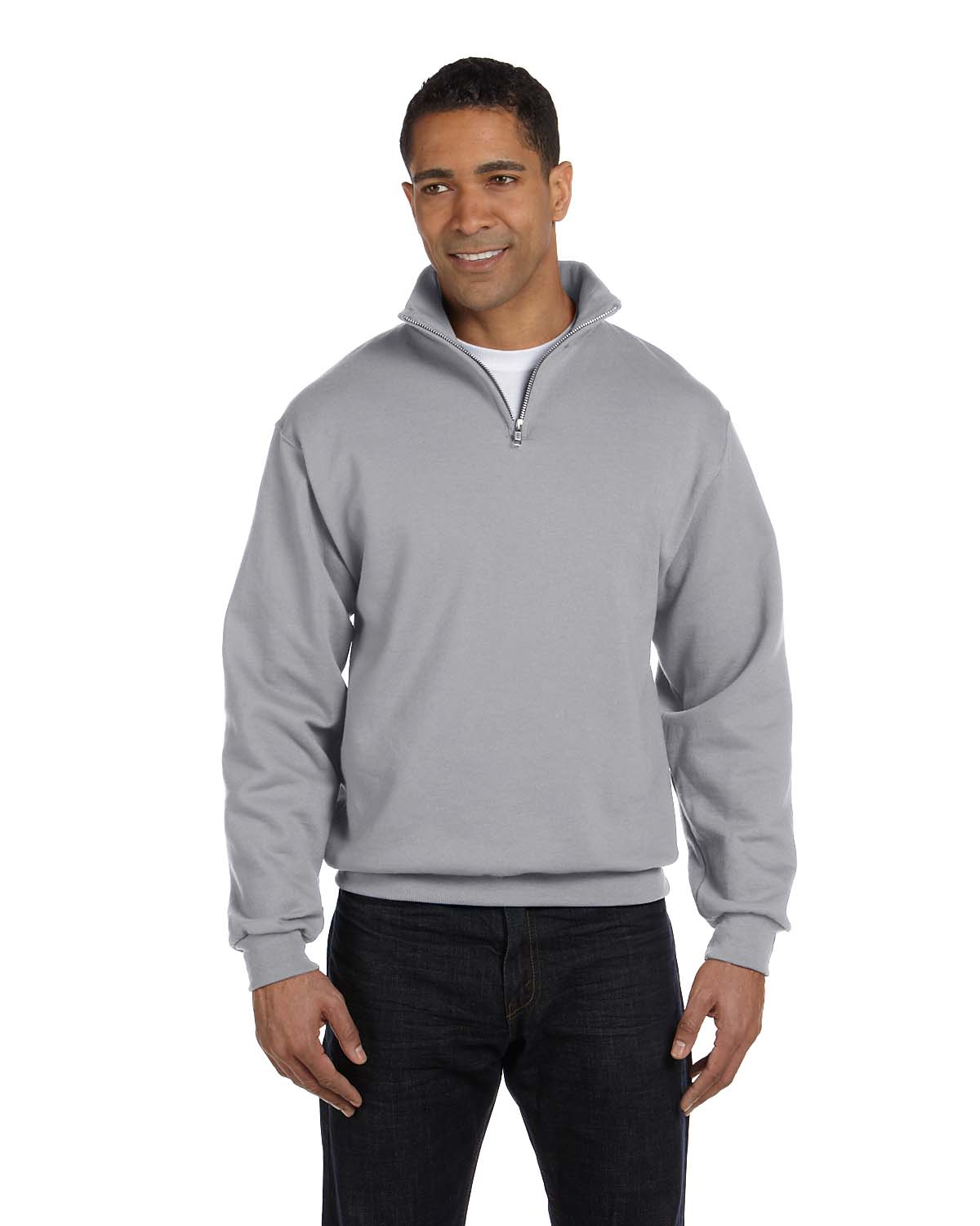 JERZEES 995M Men's NuBlend Long Sleeve 1/4 Zip Cadet Collar Sweatshirt - Picture 9 of 14