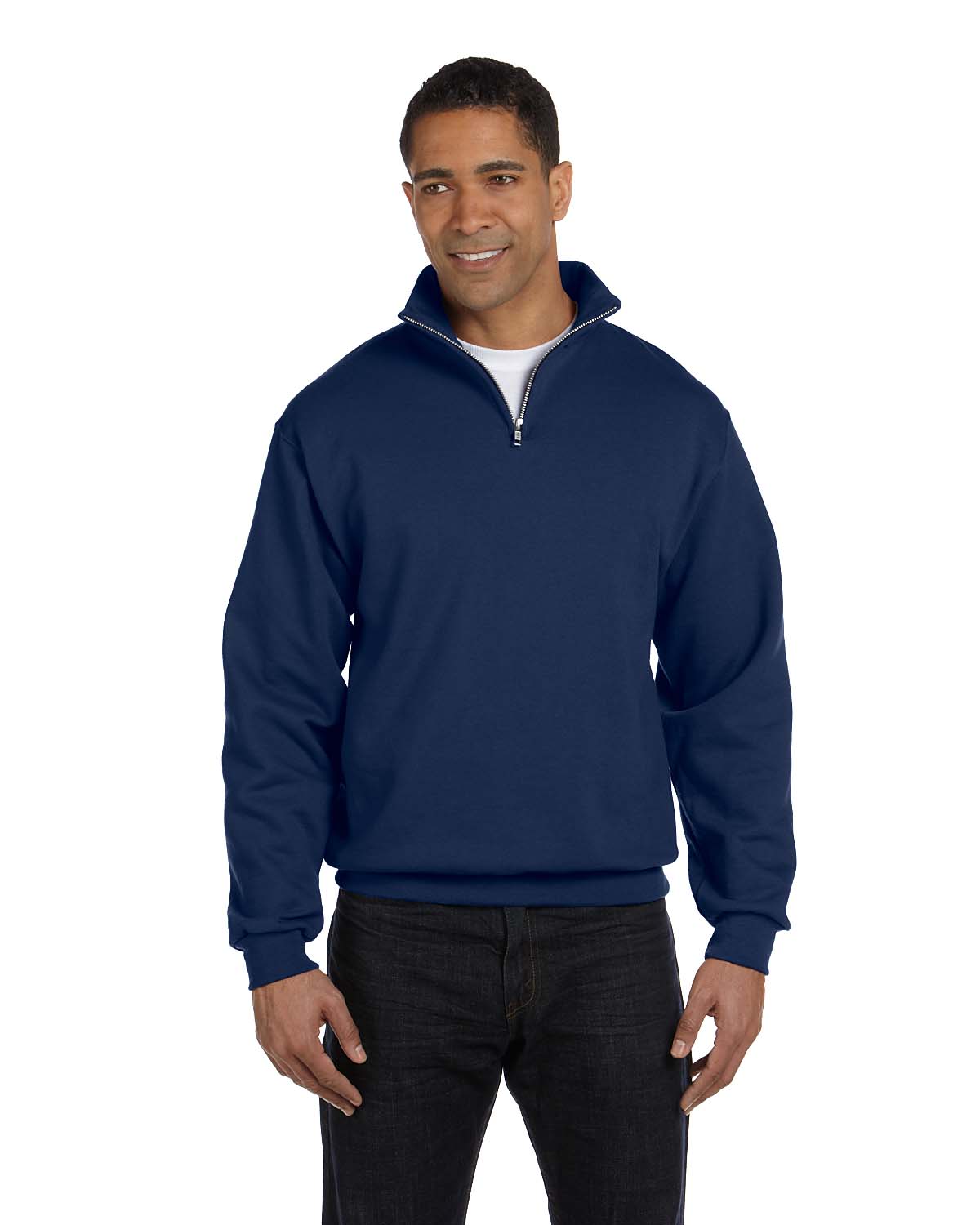 JERZEES 995M Men's NuBlend Long Sleeve 1/4 Zip Cadet Collar Sweatshirt - Picture 7 of 14