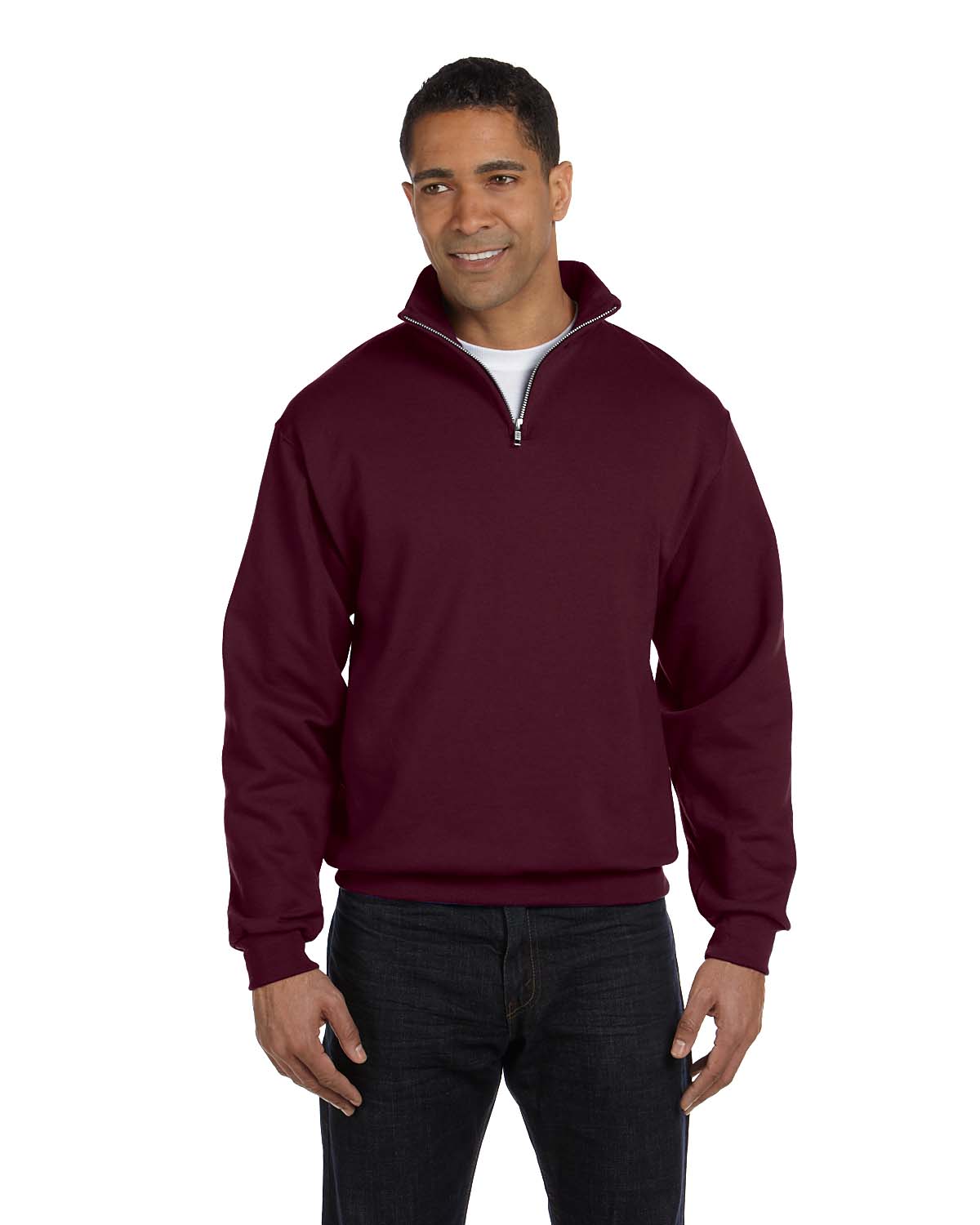 JERZEES 995M Men's NuBlend Long Sleeve 1/4 Zip Cadet Collar Sweatshirt - Picture 8 of 14