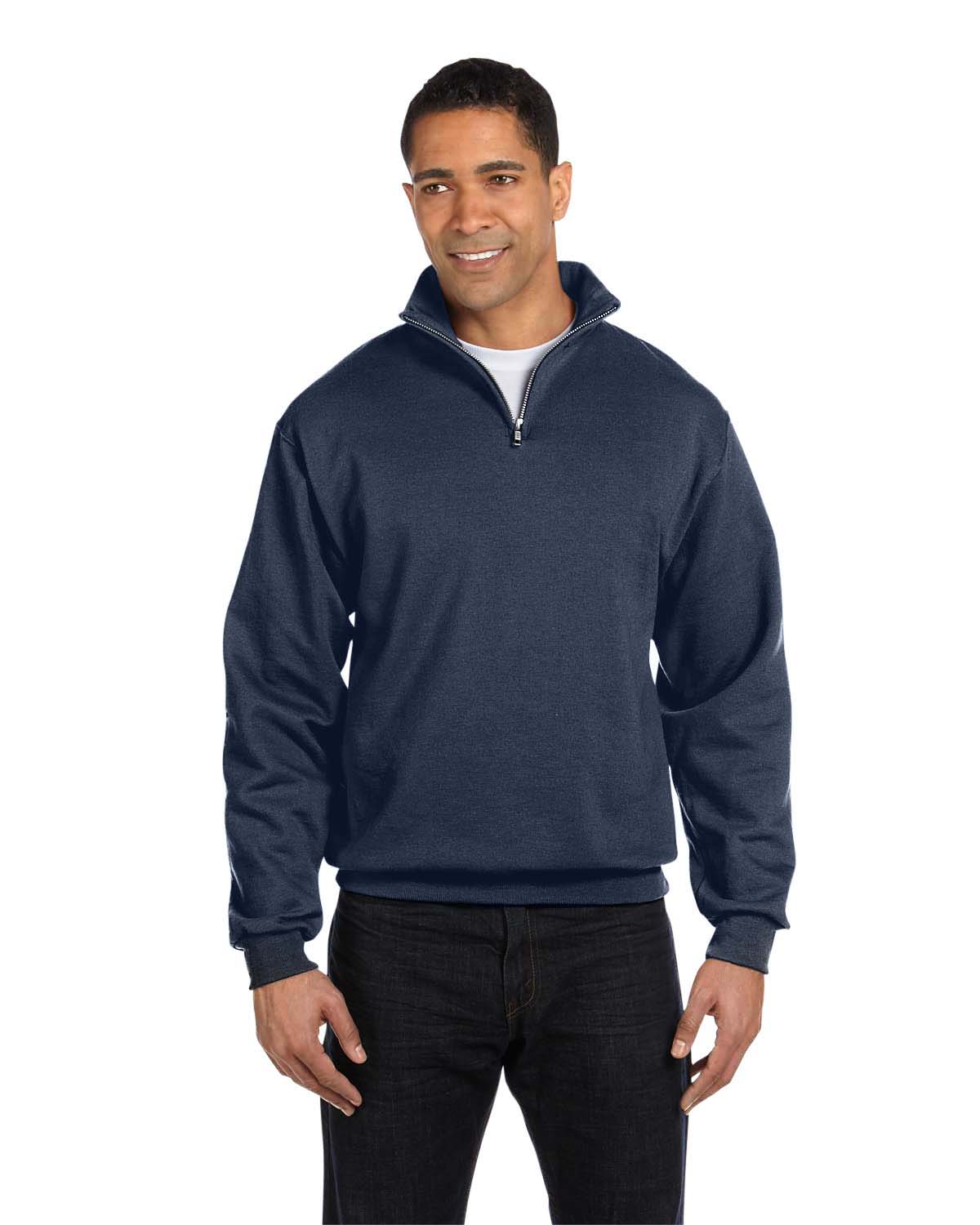JERZEES 995M Men's NuBlend Long Sleeve 1/4 Zip Cadet Collar Sweatshirt - Picture 12 of 14