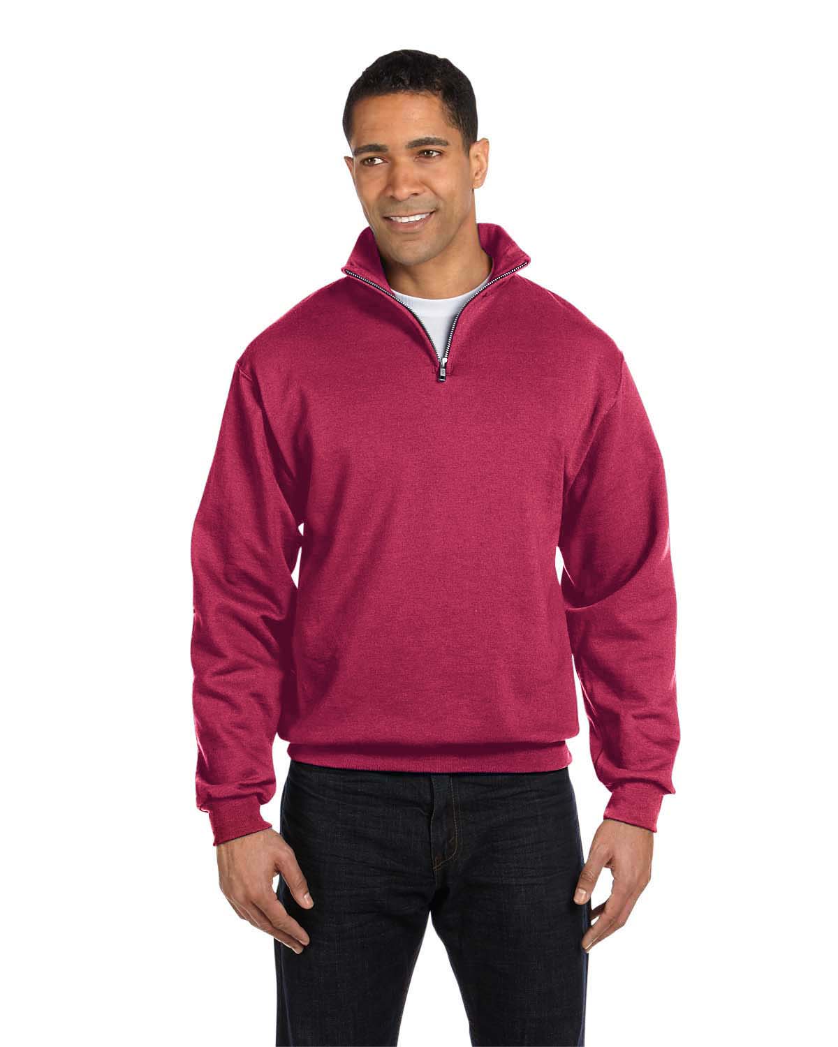 JERZEES 995M Men's NuBlend Long Sleeve 1/4 Zip Cadet Collar Sweatshirt - Picture 13 of 14