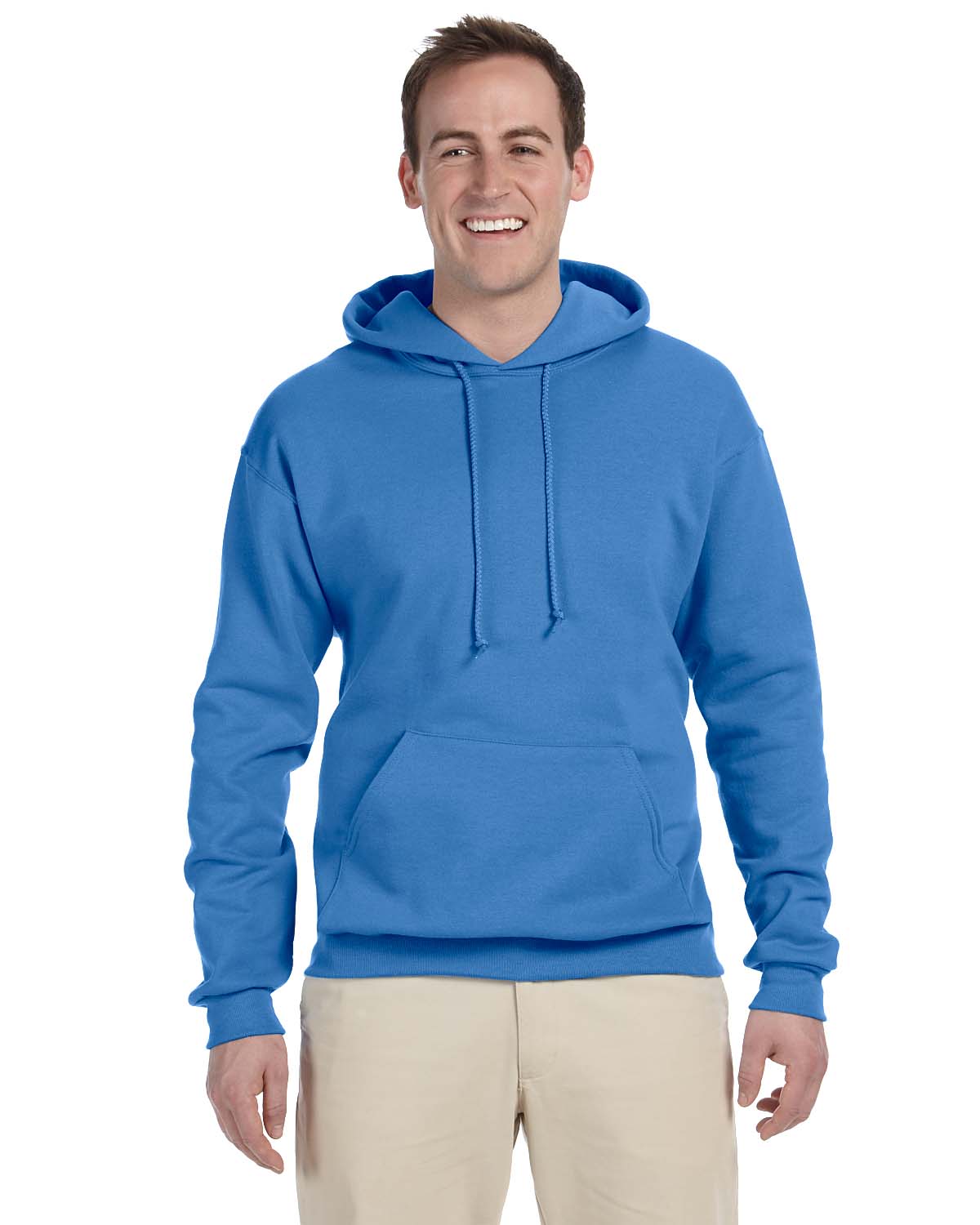 Vintage Heather Blue, Jerzees Mens Adult Pullover Hooded Sweatshirt