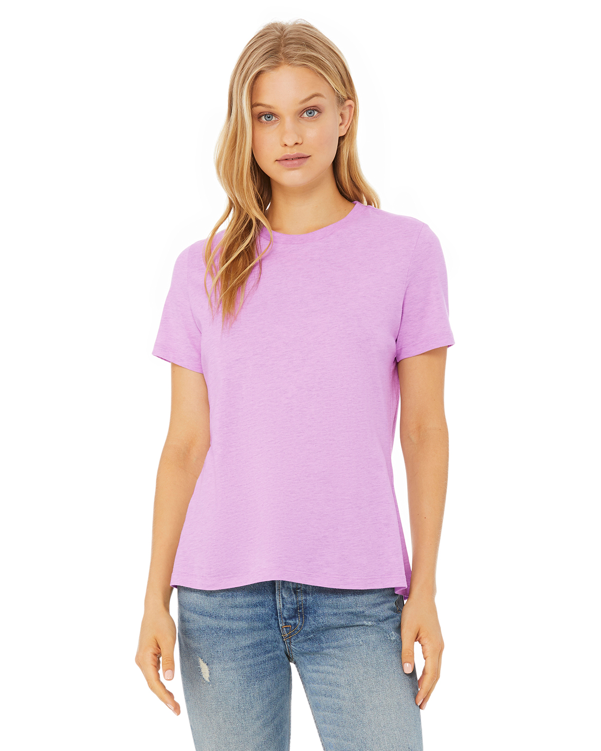 Bella + Canvas Ladies' Relaxed Heather CVC Short-Sleeve T-Shirt | eBay