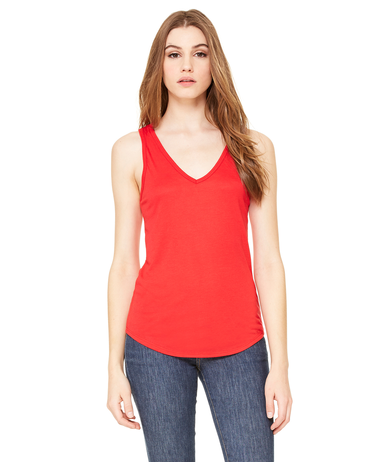 Bella + Canvas B8805 Ladies Sleeveless Flowy V Neck Tank Top - Picture 9 of 12
