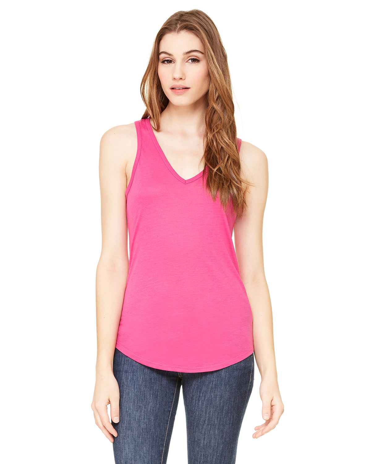 Bella + Canvas B8805 Ladies Sleeveless Flowy V Neck Tank Top - Picture 2 of 12