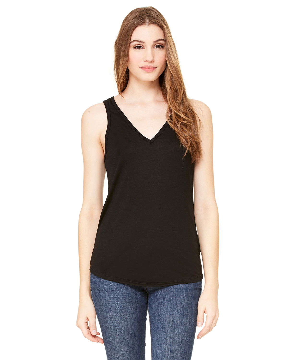 Bella + Canvas B8805 Ladies Sleeveless Flowy V Neck Tank Top - Picture 3 of 12