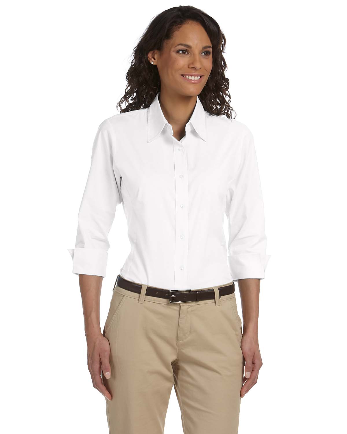Devon & Jones DP625W Ladies Perfect Fit 3/4-Sleeve Stretch Poplin Blouse - Picture 8 of 8