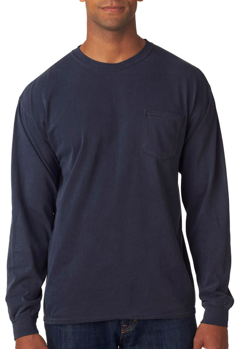 Comfort Colors Adult Long Sleeve Pocket Tee | eBay