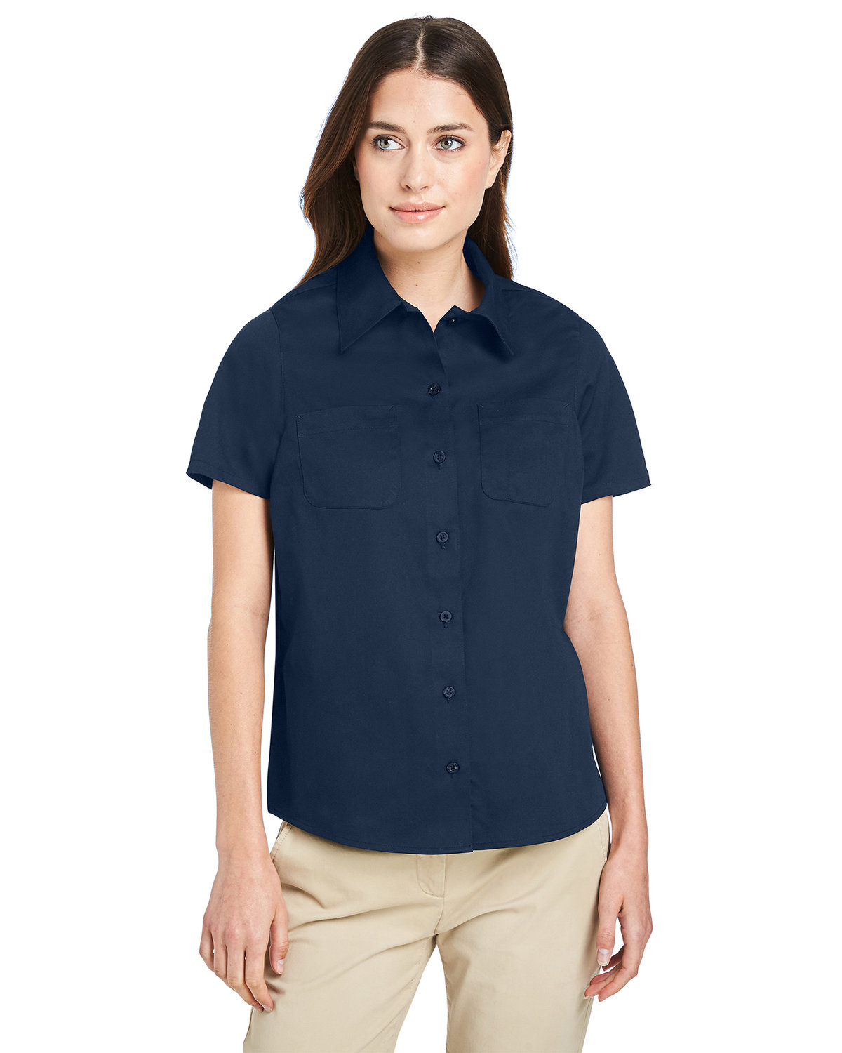 Harriton M585W Ladies Advantage IL Short Sleeve Work Shirt - Picture 4 of 4