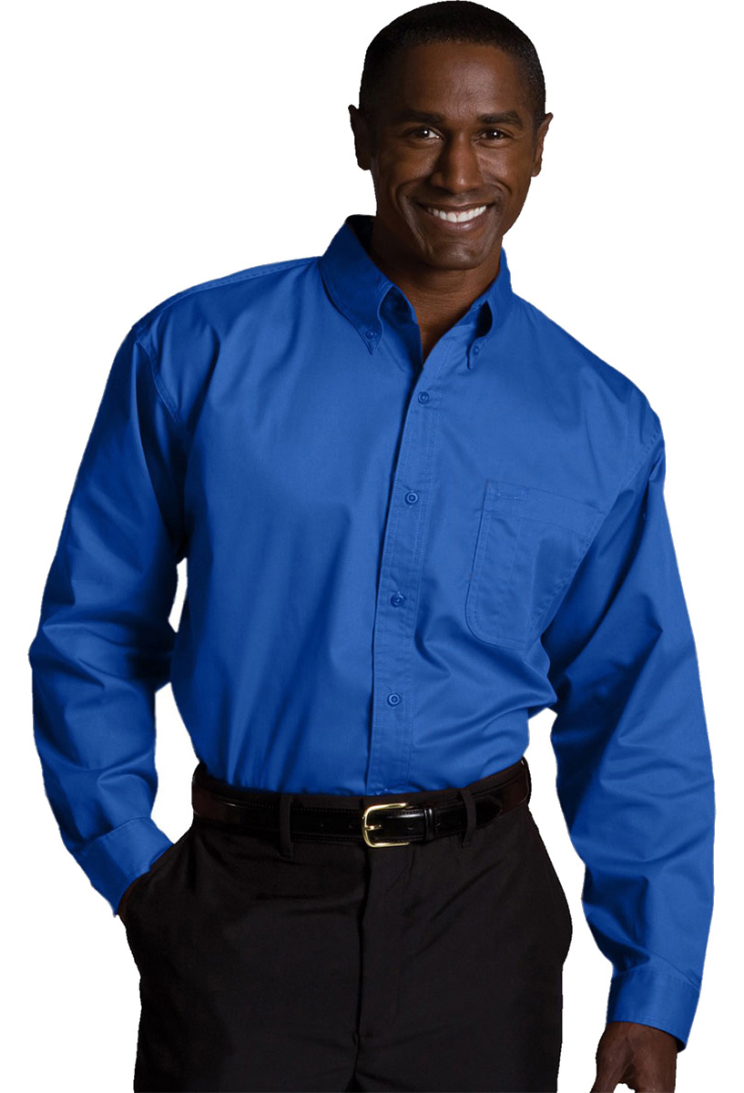 1750 Edwards Garment Men's Long Sleeve Button Down Collar Pocket Dress Shirt 