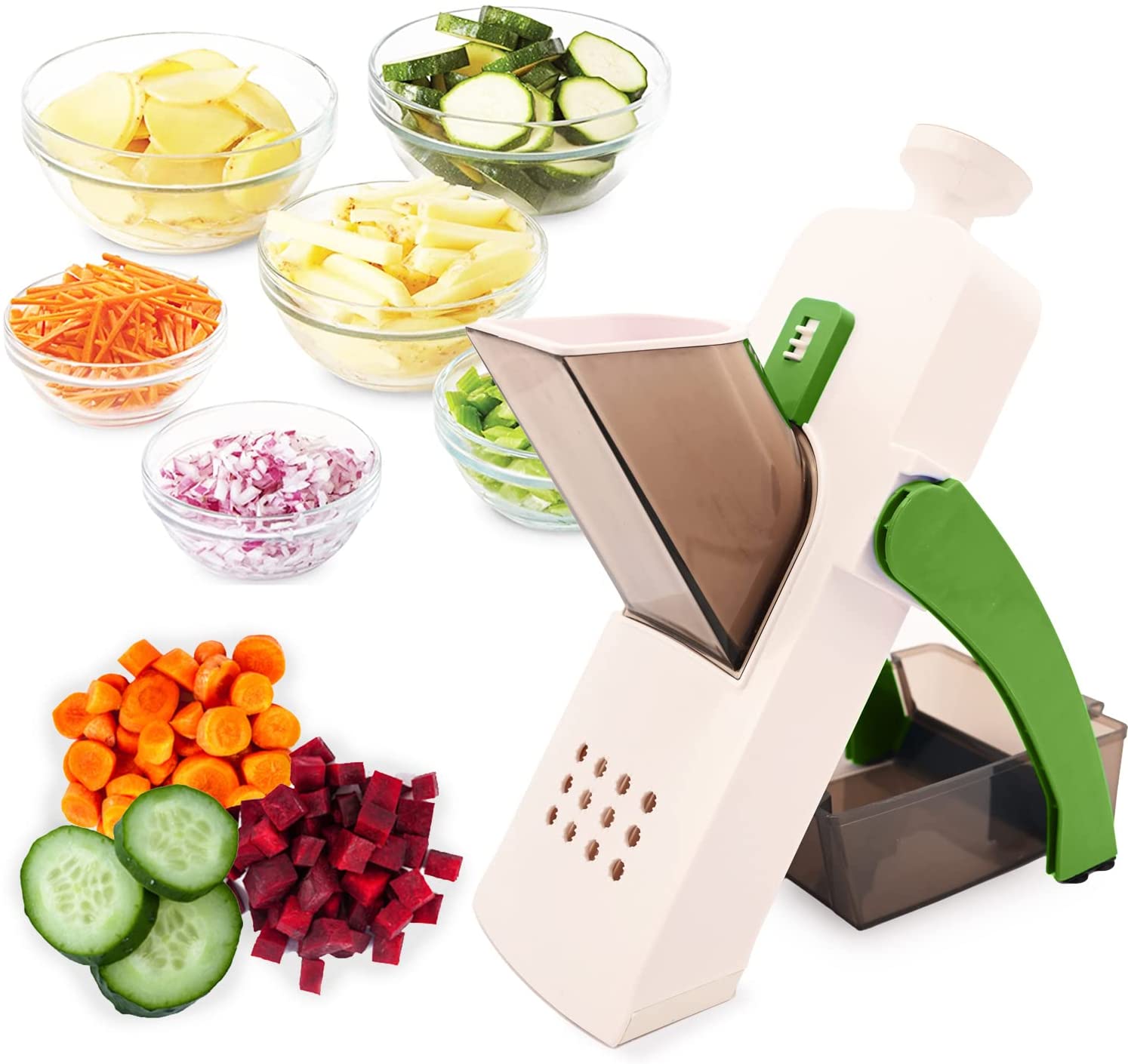 Justblanks Mandoline Slicer For Kitchen, Julienne + Dicer for all Vegetables, Mu