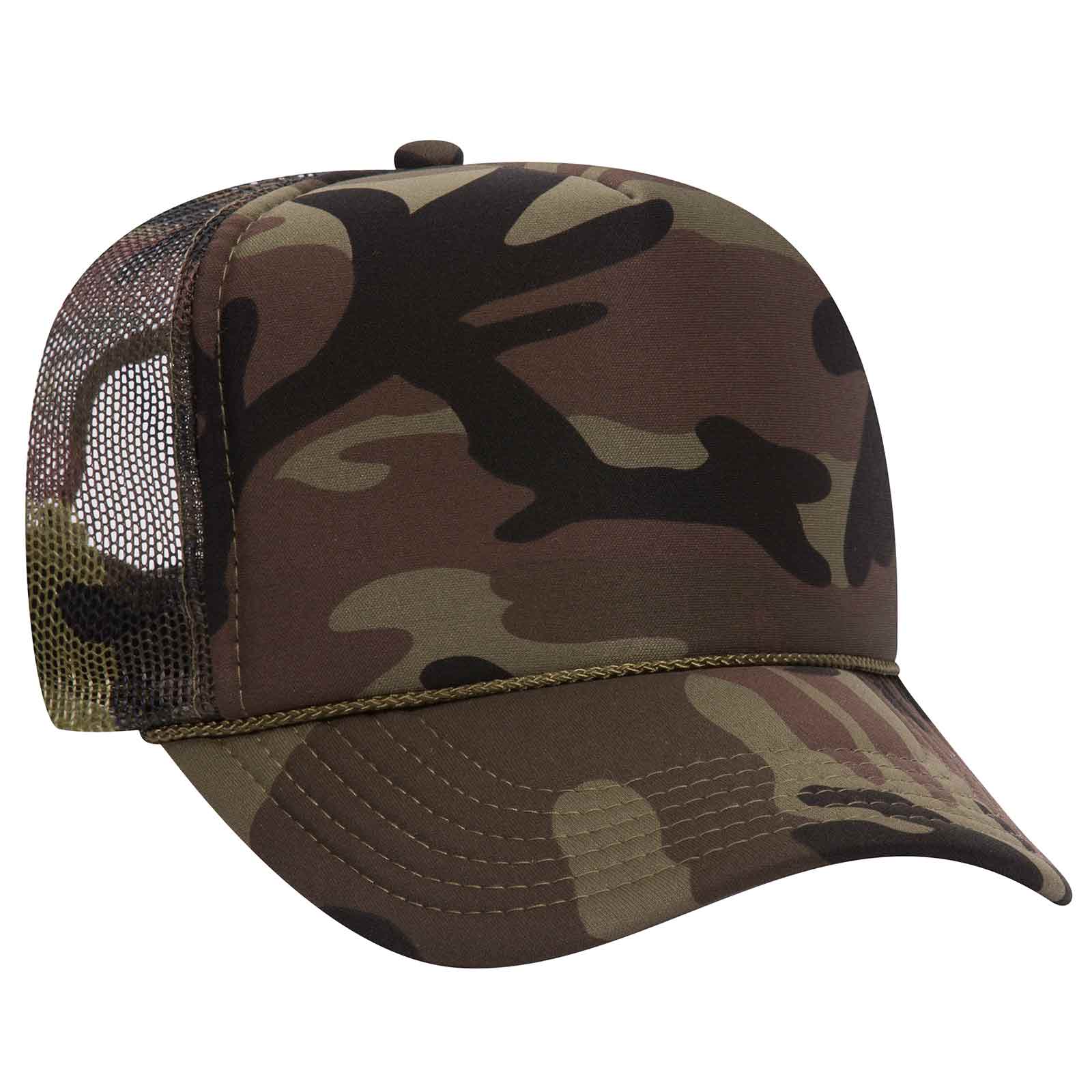 49-158 OTTO CAP eBay Camouflage Crown | Panel Hat Mesh 5 Trucker Back High