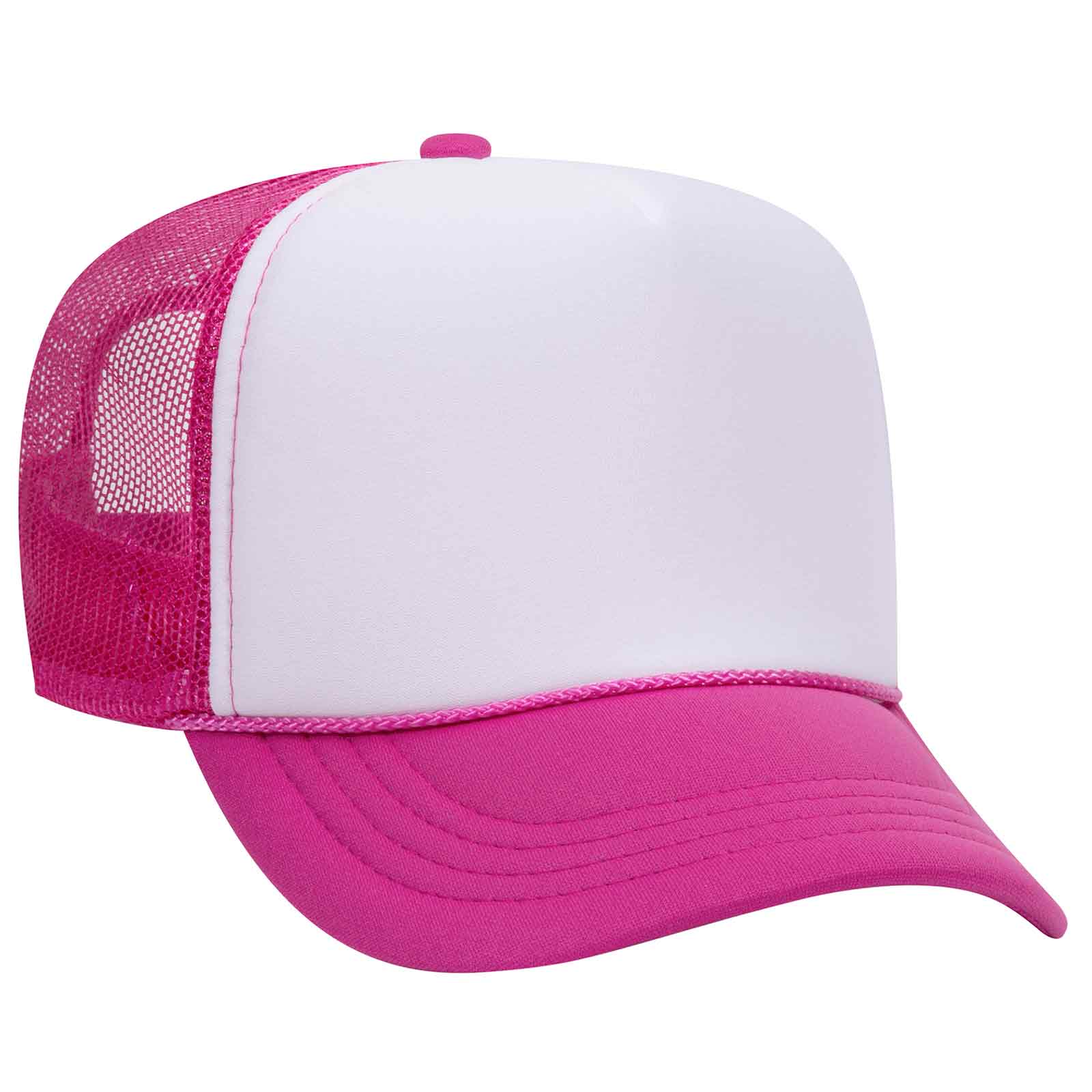 68-216 OTTO CAP Youth 5 Panel High Crown Mesh Back Trucker Hat