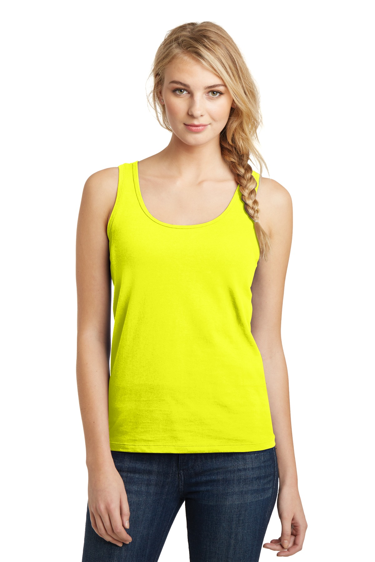 DT5301 District Womens Sleeveless Cotton The Concert Stylish Round Neck  Tank Top