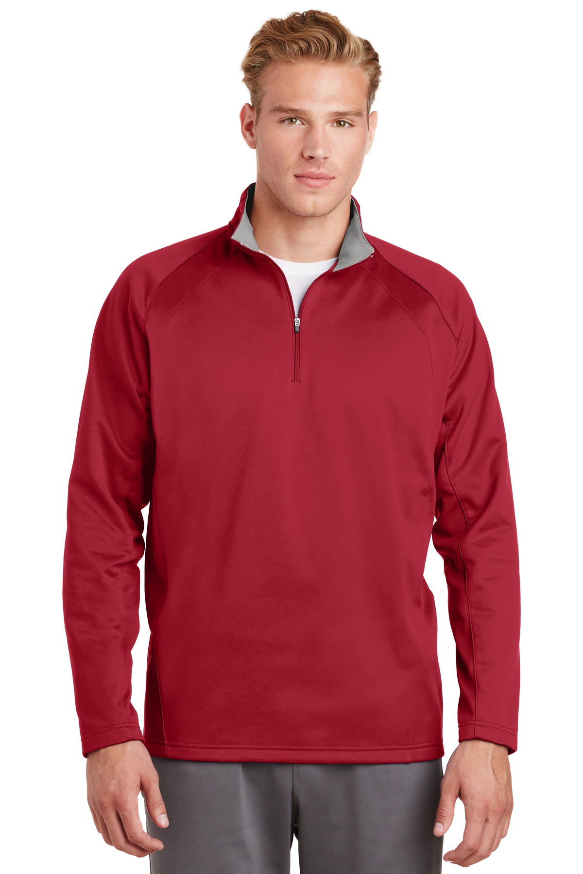MEN'S CLASSIC 1/4 ZIP XS-3XL SOLID LONG SLEEVE PULLOVER MOISTURE WICKING