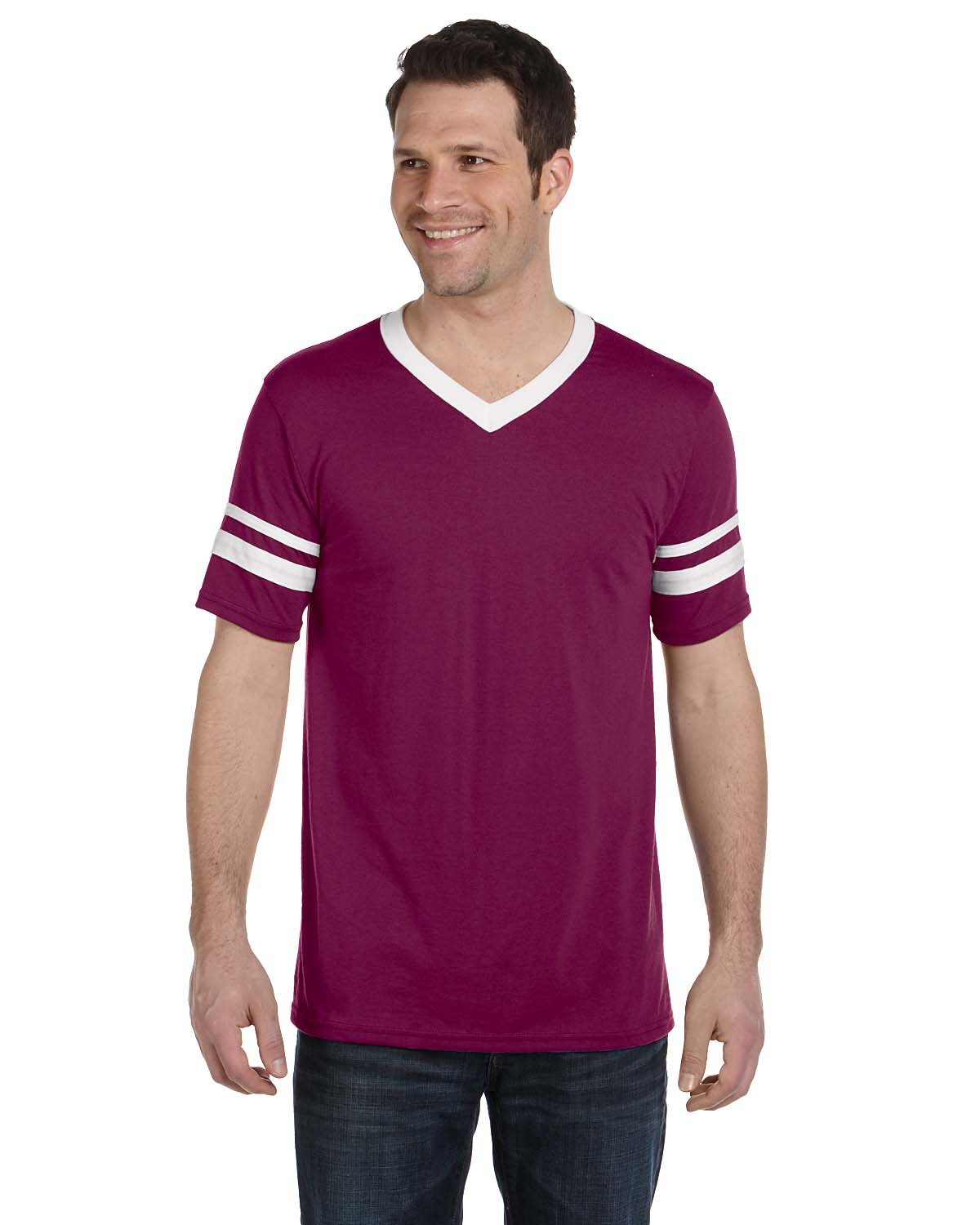 Augusta Sportswear 360 Adult V-Neck Collar T Shirt Sleeve Stripe Jersey T-Shirt - Picture 18 of 33