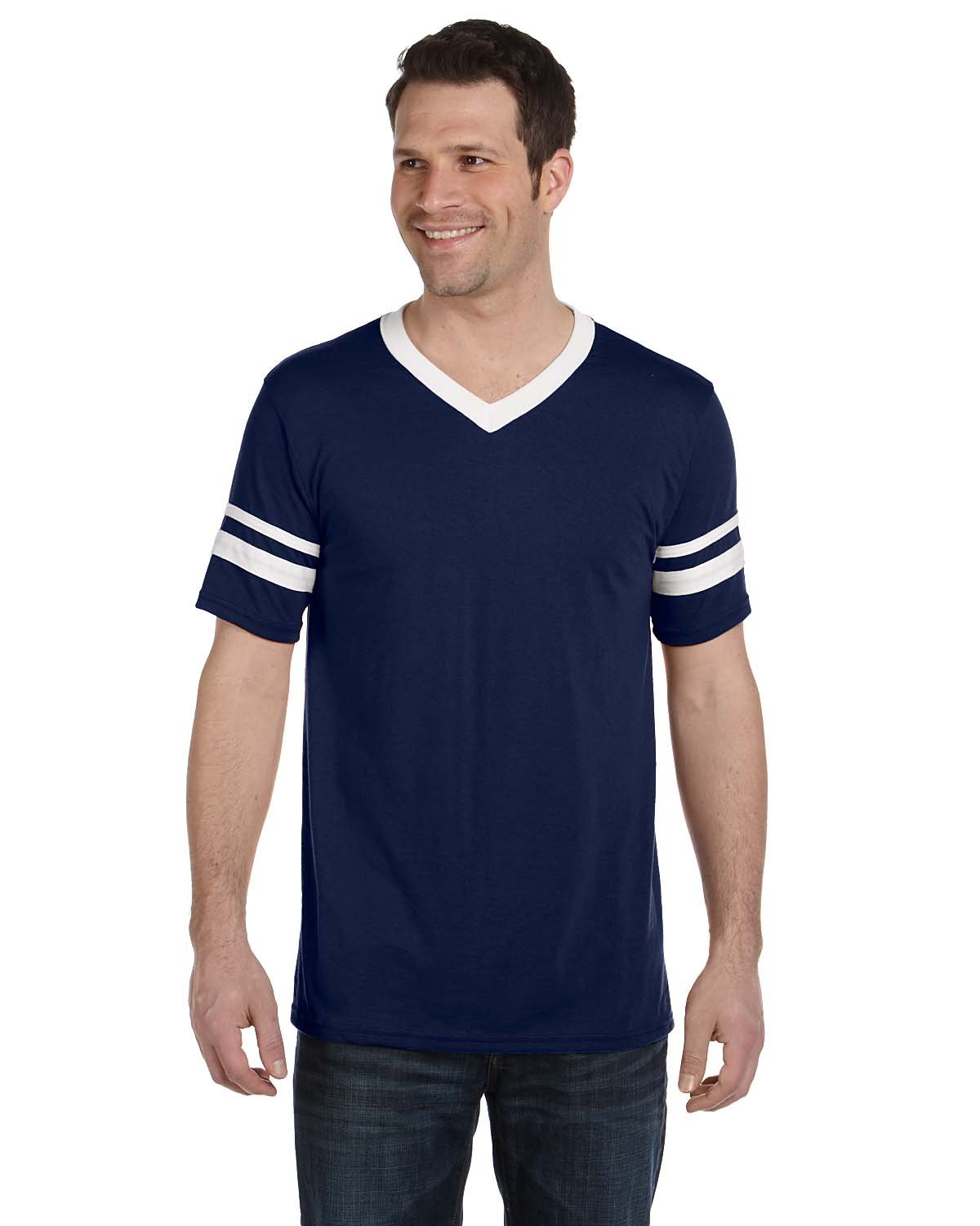 Augusta Sportswear 360 Adult V-Neck Collar T Shirt Sleeve Stripe Jersey T-Shirt - Picture 20 of 33