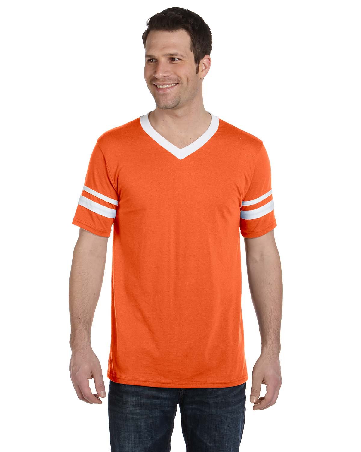 Augusta Sportswear 360 Adult V-Neck Collar T Shirt Sleeve Stripe Jersey T-Shirt - Picture 22 of 33