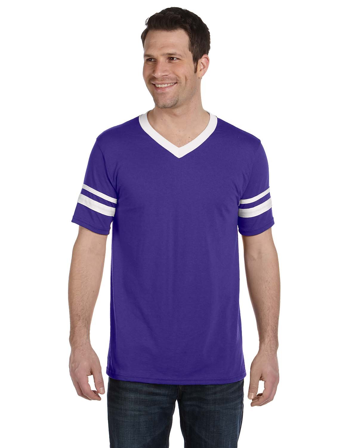 Augusta Sportswear 360 Adult V-Neck Collar T Shirt Sleeve Stripe Jersey T-Shirt - Picture 26 of 33