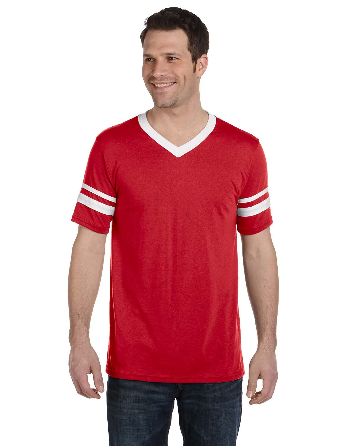 Augusta Sportswear 360 Adult V-Neck Collar T Shirt Sleeve Stripe Jersey T-Shirt - Picture 28 of 33