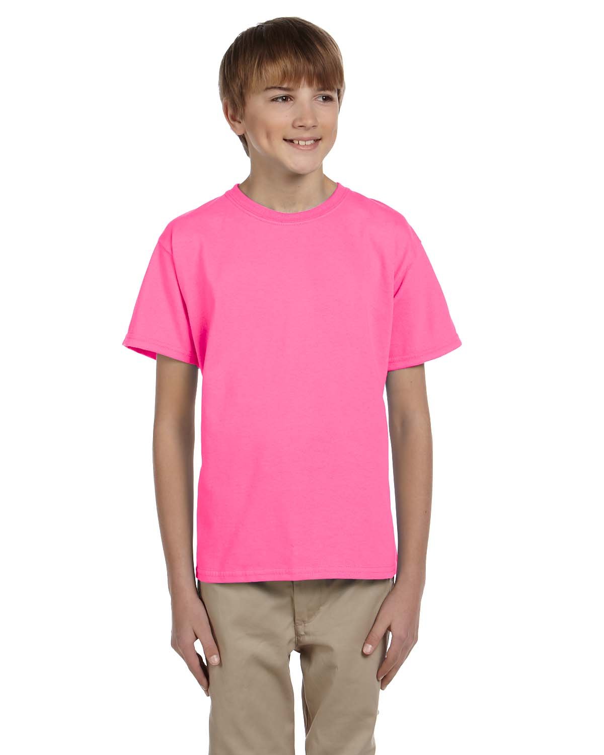 2 Pack Of Fruit of the Loom 3931B Youth HD Cotton T Shirt Stylish T-Shirt - Picture 28 of 46