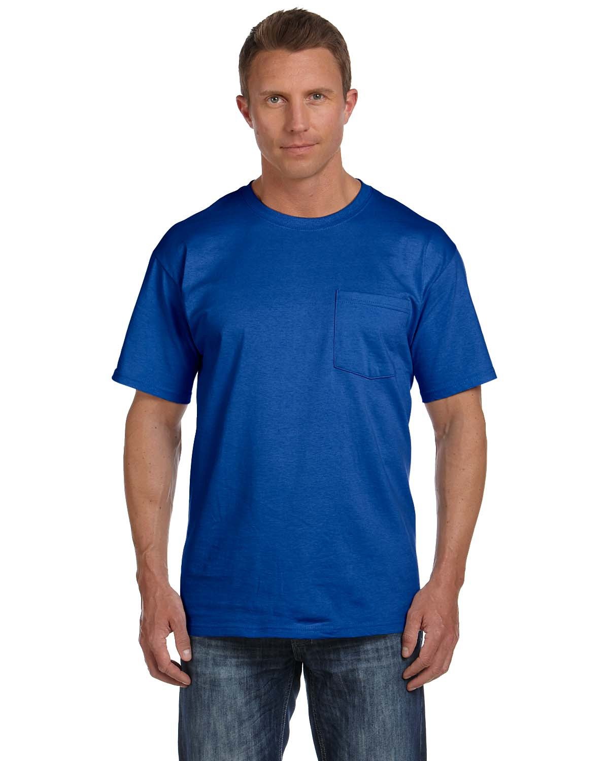 2 Pack Of Fruit of the Loom 3931P Adult HD Cotton Plain T Shirt Pocket T-Shirt - Picture 7 of 11