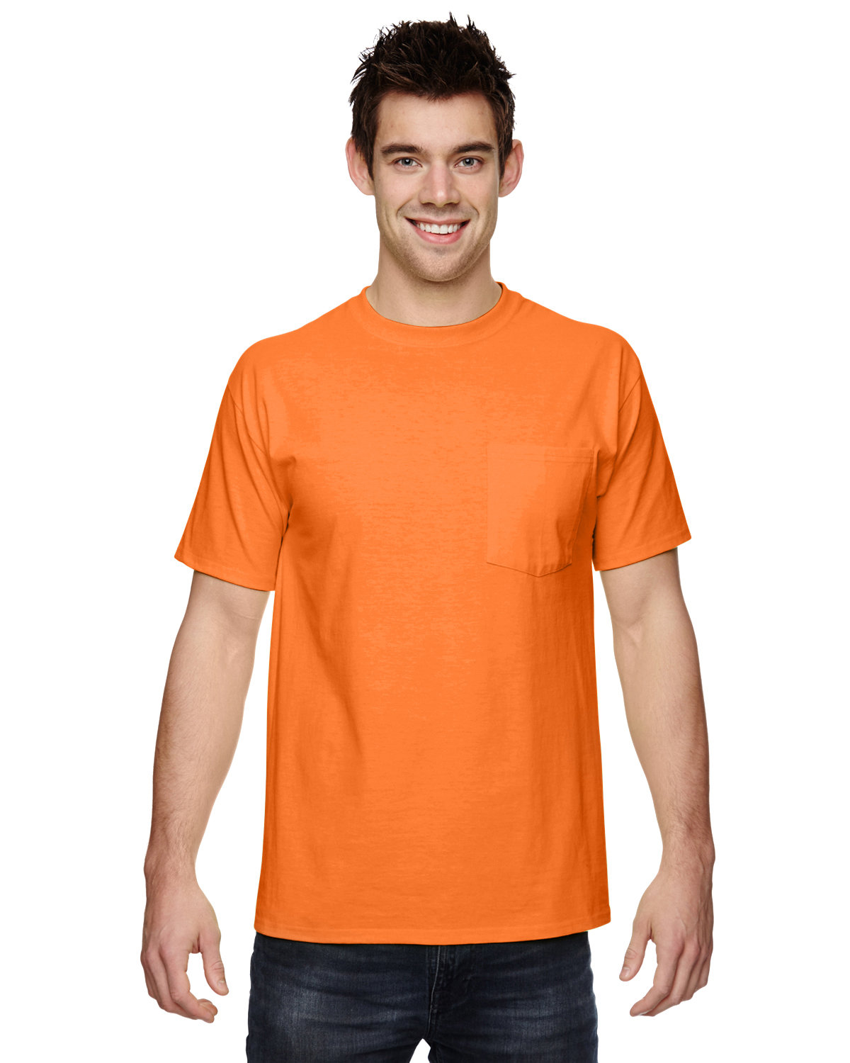 2 Pack Of Fruit of the Loom 3931P Adult HD Cotton Plain T Shirt Pocket T-Shirt - Picture 9 of 11