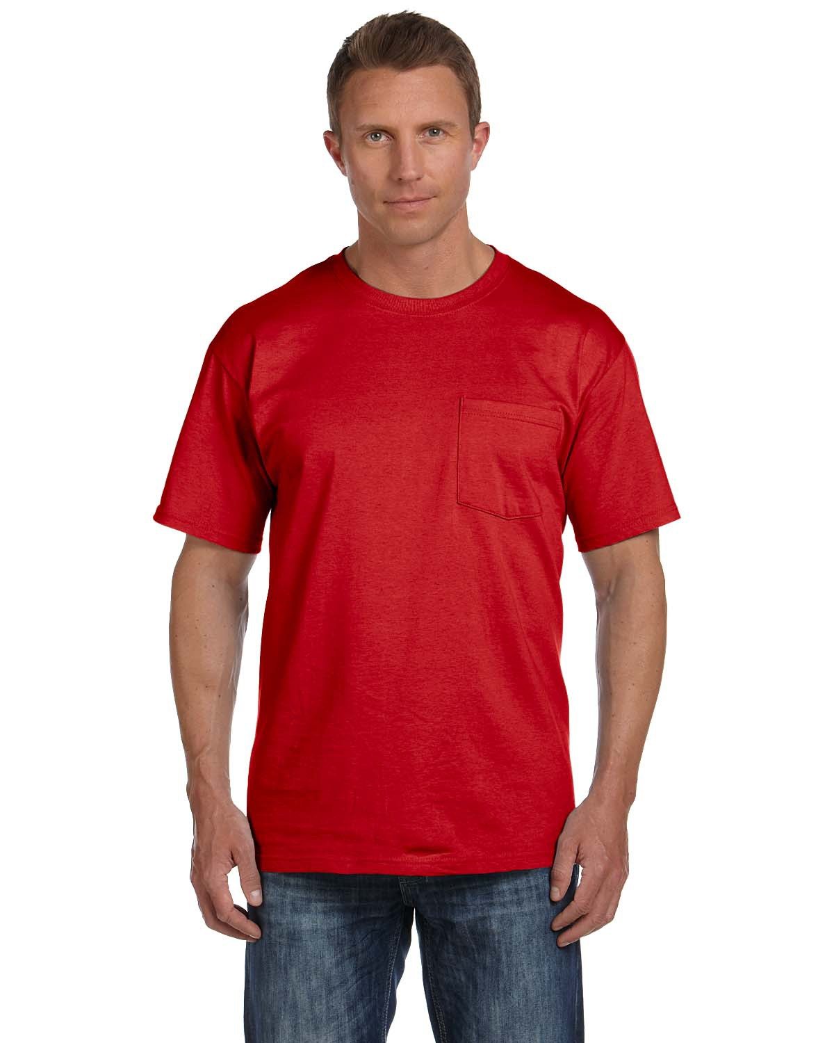 2 Pack Of Fruit of the Loom 3931P Adult HD Cotton Plain T Shirt Pocket T-Shirt - Picture 10 of 11