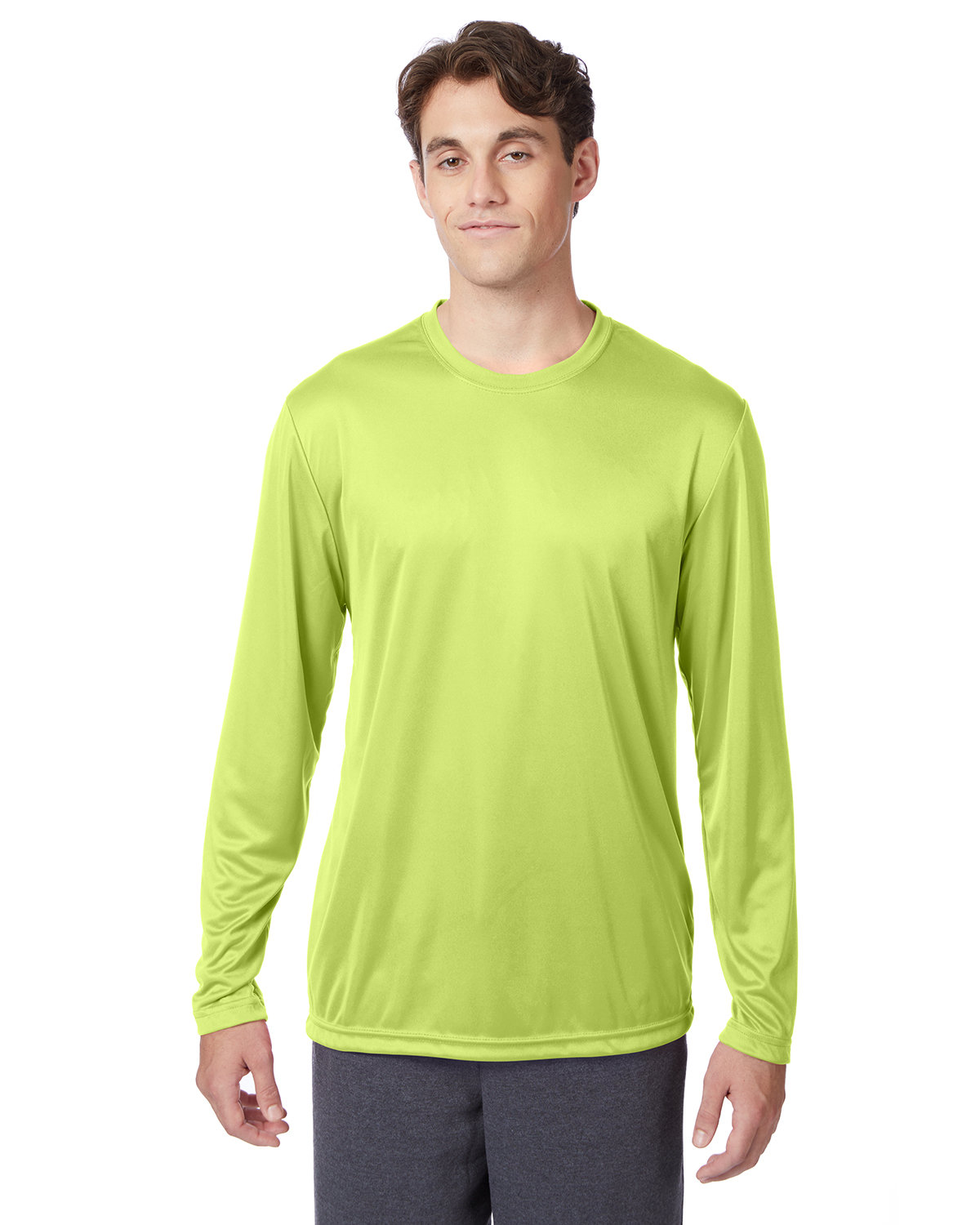 5 Pack Of Hanes 482L Adult Cool DRI With FreshIQ Long Sleeve Performance T-Shirt - Picture 7 of 8