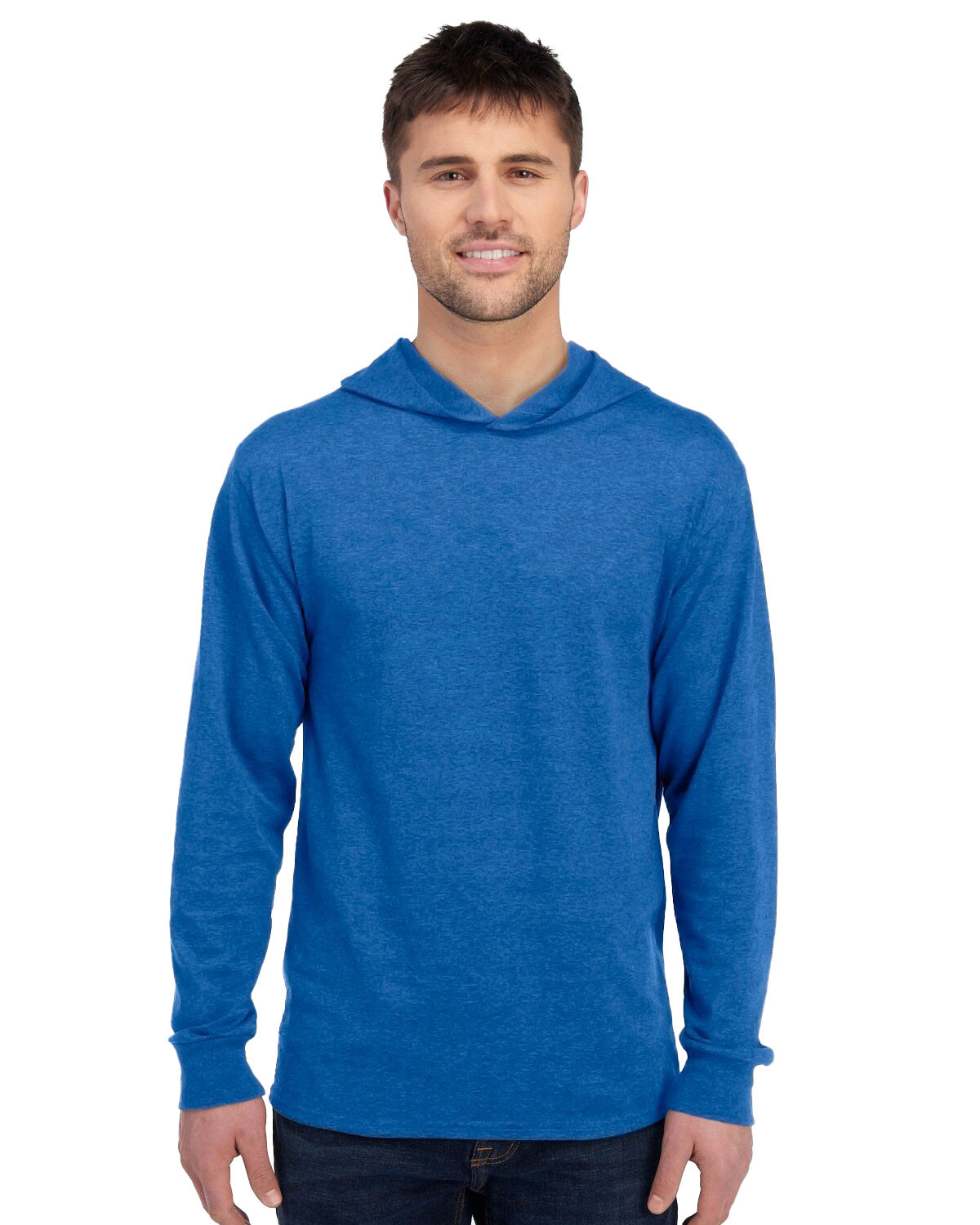 Fruit of the Loom 4930LSH Mens HD Cotton Jersey Long Sleeve Hooded T-Shirt