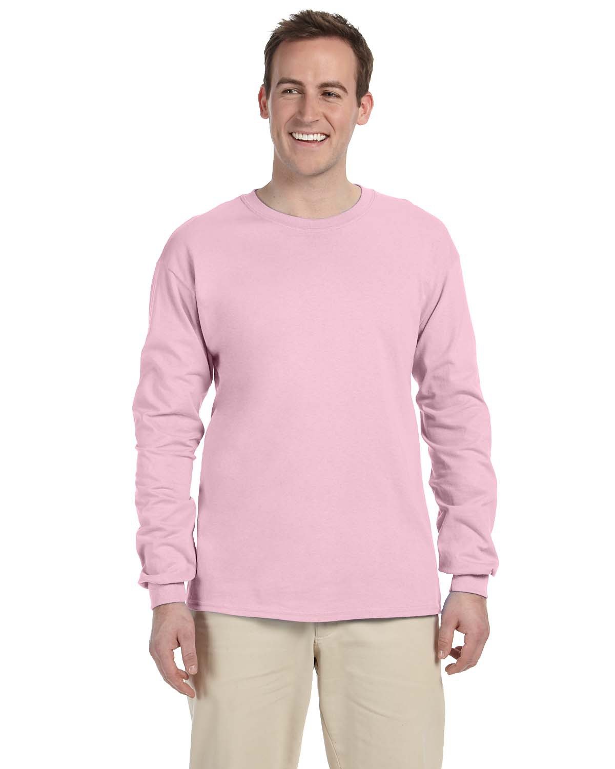 10 Pack Of Fruit of the Loom 4930 Adult HD Cotton T Shirt Long Sleeve T-Shirt - Picture 11 of 39