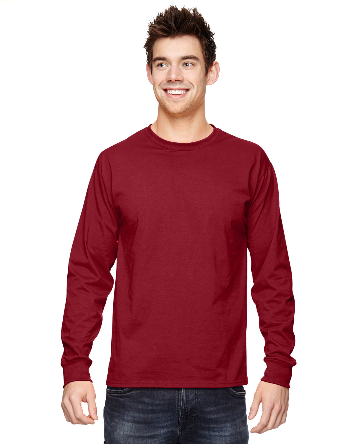 10 Pack Of Fruit of the Loom 4930 Adult HD Cotton T Shirt Long Sleeve T-Shirt - Picture 13 of 39