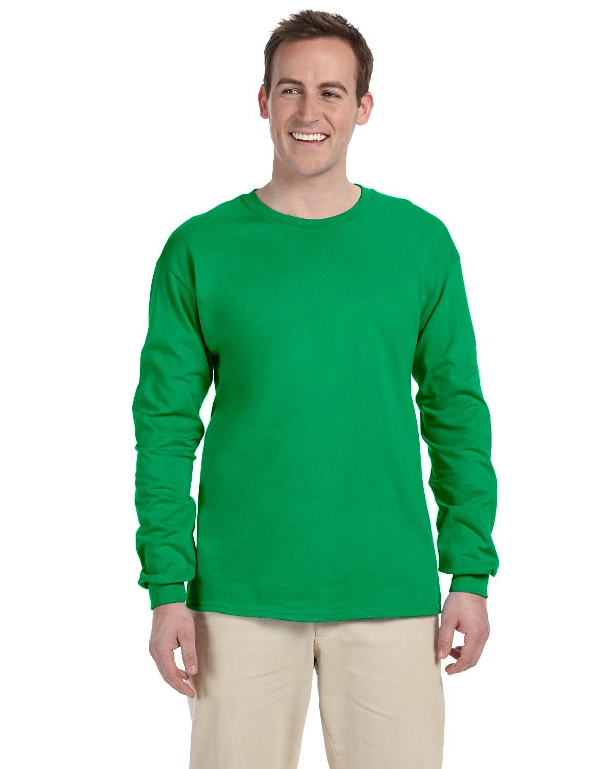 10 Pack Of Fruit of the Loom 4930 Adult HD Cotton T Shirt Long Sleeve T-Shirt - Picture 19 of 39