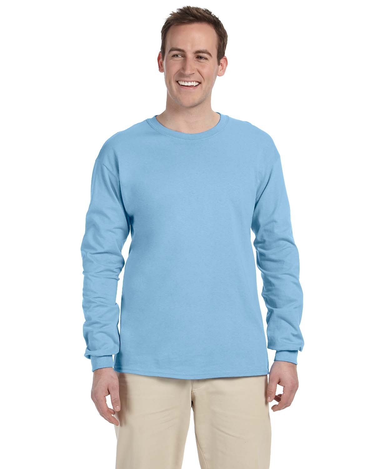 10 Pack Of Fruit of the Loom 4930 Adult HD Cotton T Shirt Long Sleeve T-Shirt - Picture 22 of 39