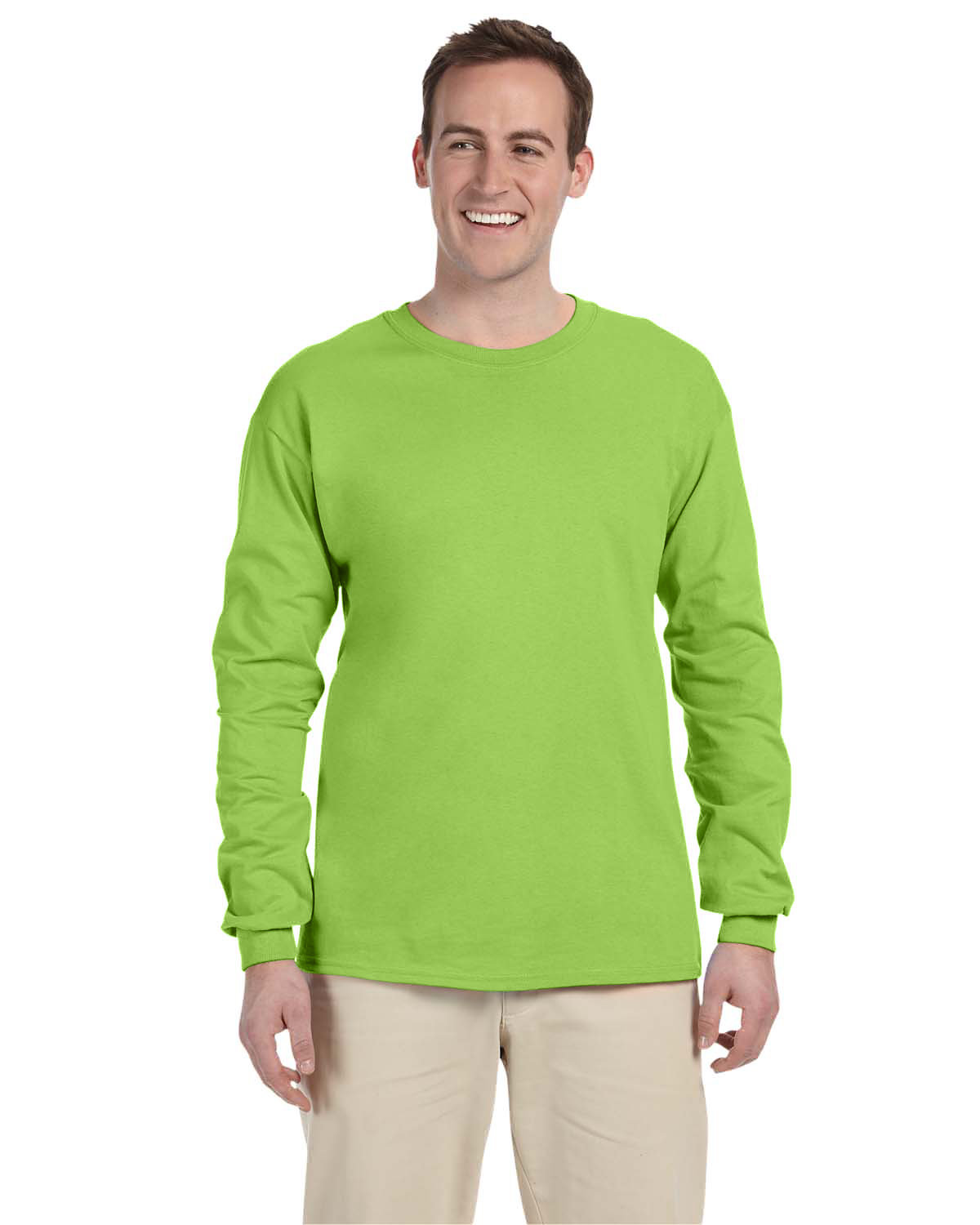 10 Pack Of Fruit of the Loom 4930 Adult HD Cotton T Shirt Long Sleeve T-Shirt - Picture 24 of 39