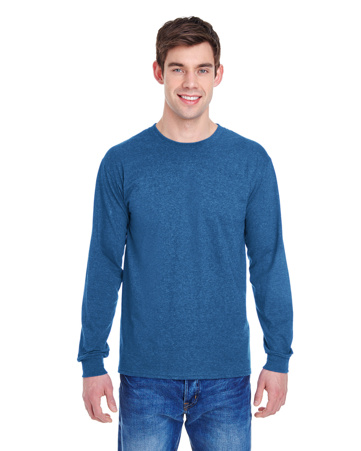 10 Pack Of Fruit of the Loom 4930 Adult HD Cotton T Shirt Long Sleeve T-Shirt - Picture 30 of 39