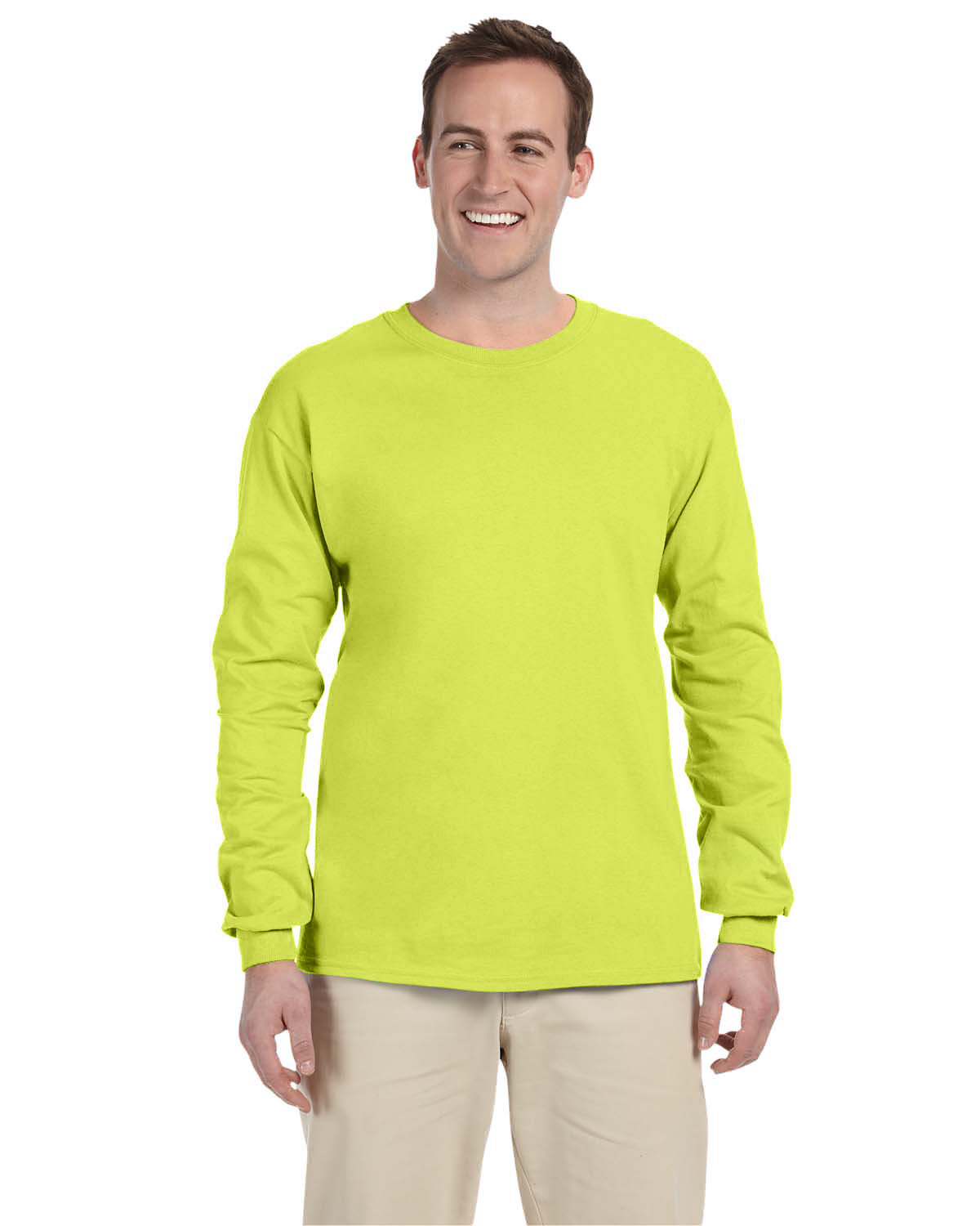 10 Pack Of Fruit of the Loom 4930 Adult HD Cotton T Shirt Long Sleeve T-Shirt - Picture 32 of 39